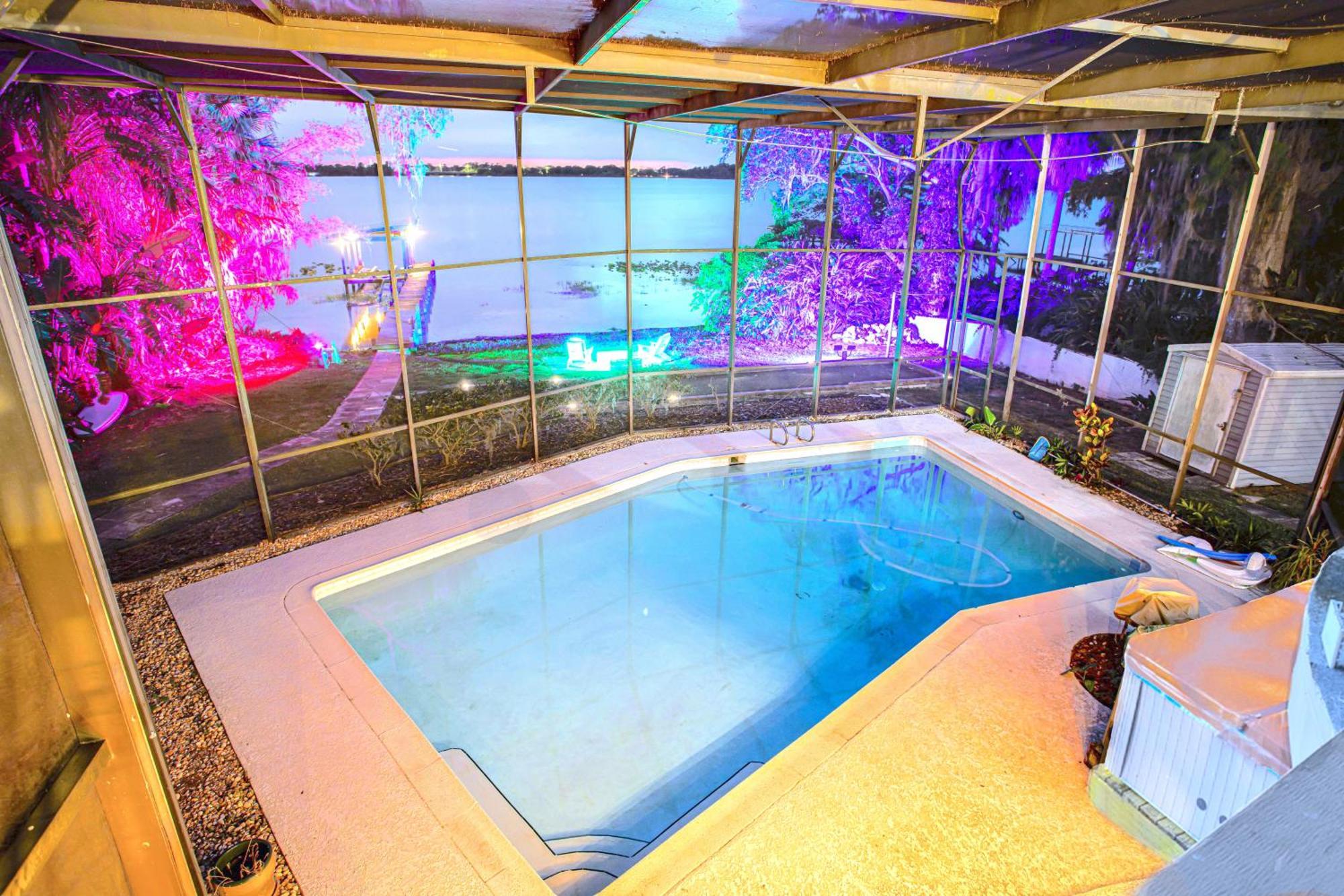 Serene Lakefront House w/ Pool, Hottub, & Boating Orlando Esterno foto